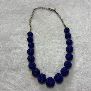 J.Crew Cobalt Blue Seed Bead Statement Necklace